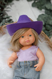 Purple Cowboy / Cowgirl Hat - Doll