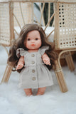 Taupe Dress with Buttons - Doll