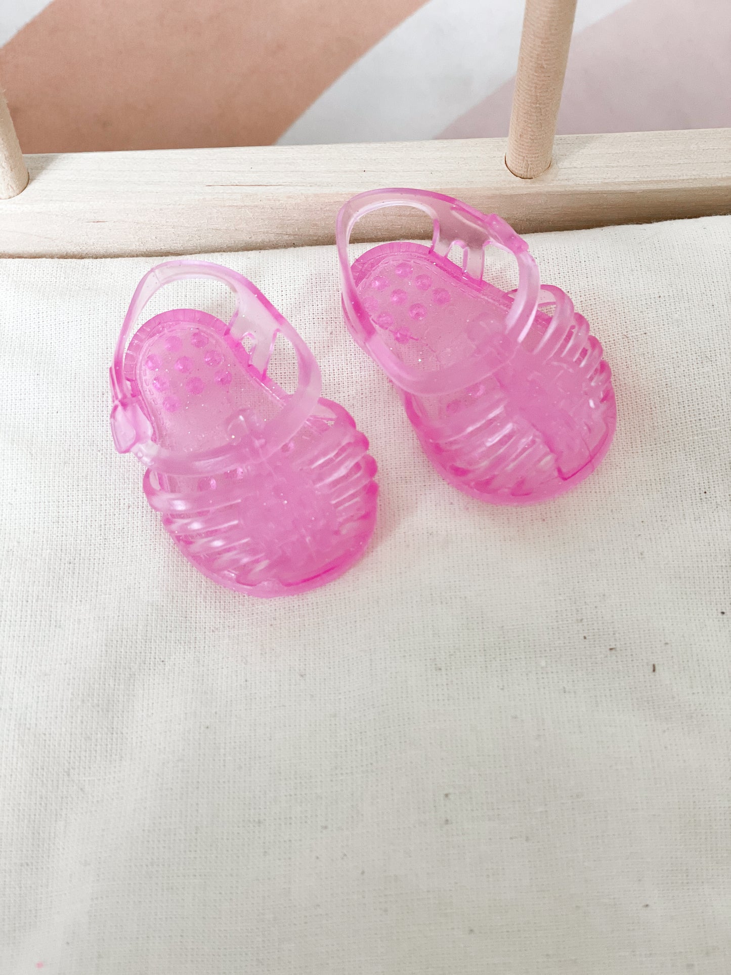 Pink Sparkle Jelly Sandals - Doll